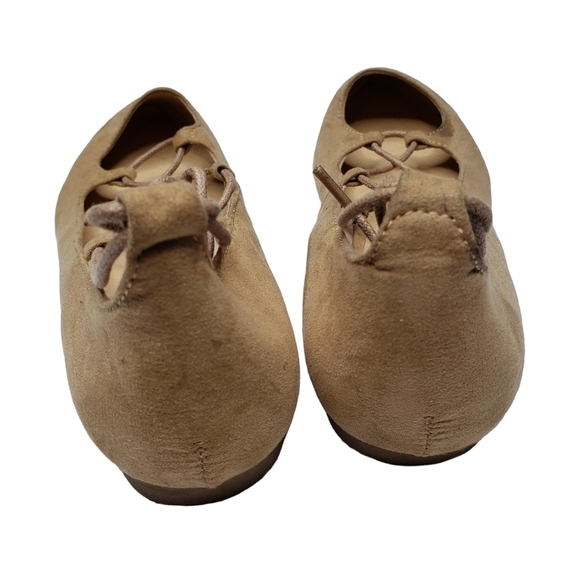 Chinese Laundry | Tan Neutral Vegan Suede Pointed Toe Lace Up Flats Women's 7.5 - Picture 3 of 14